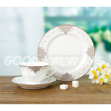 NEW BONE CHINA TEA SET GOLD 24K